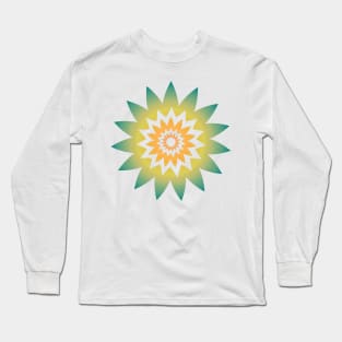 Blue and yellow gradient floral design Long Sleeve T-Shirt